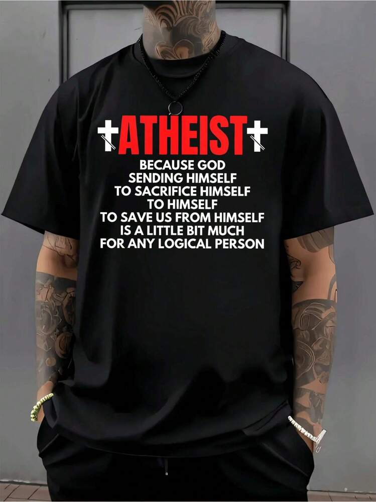 Men Plus Size T-Shirts - Black - View 1