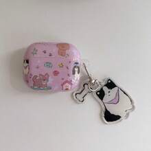 Cartoon Puppy Earphone Case, House Printed Earphone Cover, IMD Purple Bluetooth Earphone Protective Case, Suitable For AirPods 1/2/3/4/Pro - Purple - View 10