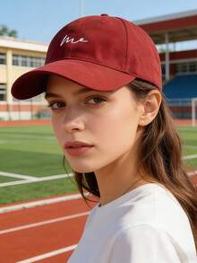 Gorra de béisbol retro estilo estadounidense, gorra casual de unicolor de poliéster con bordado, resistente al viento, protección UV, decorativa y de moda, para primavera/verano, playa - B263 - Ver 11