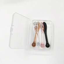 4件套树脂护肤勺套装，双头迷你面霜勺带收纳盒，可重复使用的眼霜刮勺，适用于护肤、按摩和试用，女士美容护肤工具，护肤勺，眼霜刮勺，面霜勺，双头护肤工具，树脂化妆刮勺，可重复使用的护肤勺 - 混色4件裝 - 查看 13