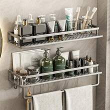 Aluminum Alloy Kitchen/Bathroom/Balcony Storage Rack, Waterproof & Rust-Proof, Bottle & Jar Organizer, Space-Saving, Two Installation Methods, No Drilling Required - A - View 10