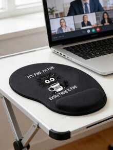 人体工学腕托鼠标垫，可爱工作猫图案，“没关系，我很好，一切都很好”咖啡杯印花，符合人体工学的EVA腕托，防滑记忆棉鼠标垫，舒适贴合手腕，亲肤舒适，桌面保护垫，适用于游戏、办公，防滑设计，适用于办公电脑、笔记本电脑和家庭使用，是毕业季、母亲节、开学季的完美礼物之选 - 彩色 - 查看 8