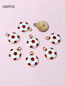 10个/20个/50个/100个随机混合足球形油滴吊坠 DIY饰品制作材料 - 足球 - 查看 11