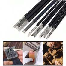 10pcs / Per Set Wooden Handle Wood Carving Chisel Tool Set, Cutting Wood Carving Knife Set, Woodworking Carving Hand Tool Kit - 10pcs - View 3