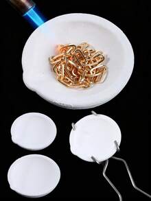 Bộ dụng cụ nung chảy kim loại, nồi nung thạch anh và kìm kẹp, dụng cụ kẹp hợp kim để nung chảy kim loại, dụng cụ làm đồ trang sức, nồi nung, đĩa nung chảy kim loại. - Bát thạch anh nung - Xem 10