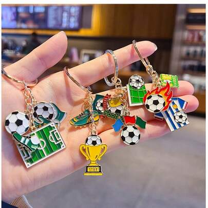 1 Pc-Alloy World Cup Football Keychain, Bag Hanging Accessory, Fan Memorabilia Gift, Perfect Souvenir For Soccer Fans