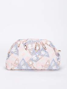 1个花朵钩编云朵折叠包，春夏假日花朵手拿包，适合日常休闲和海滩度假。 - 淺粉色 - 查看 9