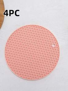 4/1pc Honeycomb Silicone Placemat/Trivet/Non-Slip Mat, Washable, Heat Resistant - Multicolor - View 13