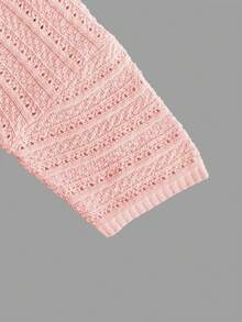 度假必备针织套装：女士短袖针织开衫，配有 Polo 领、布质纽扣和口袋，搭配宽松弹力腰短裤。时尚舒适的两件套，粉色系，是度假的理想之选。 - 粉色 - 查看 9