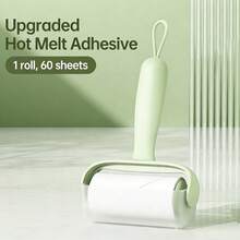 可重复使用的粘毛滚筒替换纸，宠物毛发去除器粘毛滚筒，用于清洁猫狗毛发和灰尘 - 一個手柄 - 查看 10