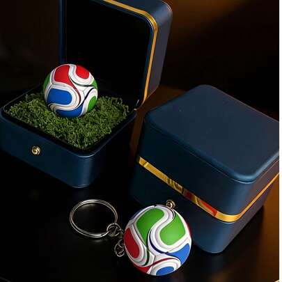 Cute Mini Soccer Ball Keychain, Creative Sporty Key Ring In A Gift Box, Perfect Bag Decoration, A Small Gift For Friends, A Party Favor, Or A School Reward.