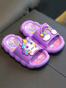 1 Pair Cute Cartoon Princess Slippers For Girls, Soft Non-Slip Soles, Suitable For Summer Outdoor, Beach, Vacation Wear - Purple - View 3