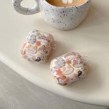 1pc Translucent Cute Cat Design Protective Case For AirPods Pro 1st/2nd/3rd/4th Generation Bluetooth Earphones - Multicolor - View 1