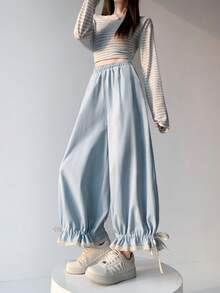 Women Pants - ブルー - 查看 1