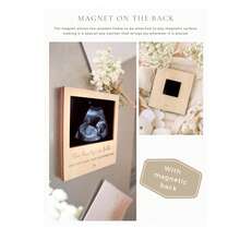 1个超声波照片相框，木质磁性孕期公告纪念品，适合性别揭晓派对装饰、婴儿派对礼物、给祖父母、丈夫、家人的惊喜、婴儿房墙面装饰、即将出生宝宝的公告板 - 彩色 - 查看 6