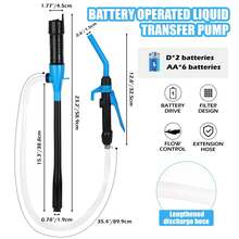 Portable Fuel Transfer Pump, Battery Water Pump With Flow Control Nozzle, 2.4 Gallons Per Minute Portable Liquid Electric Transfer Pump, Fish Tank Accessories, Quick-Connect Design, Siphon Pump For Gasoline Kerosene Water, Battery Not Included - Various Styles - View 8