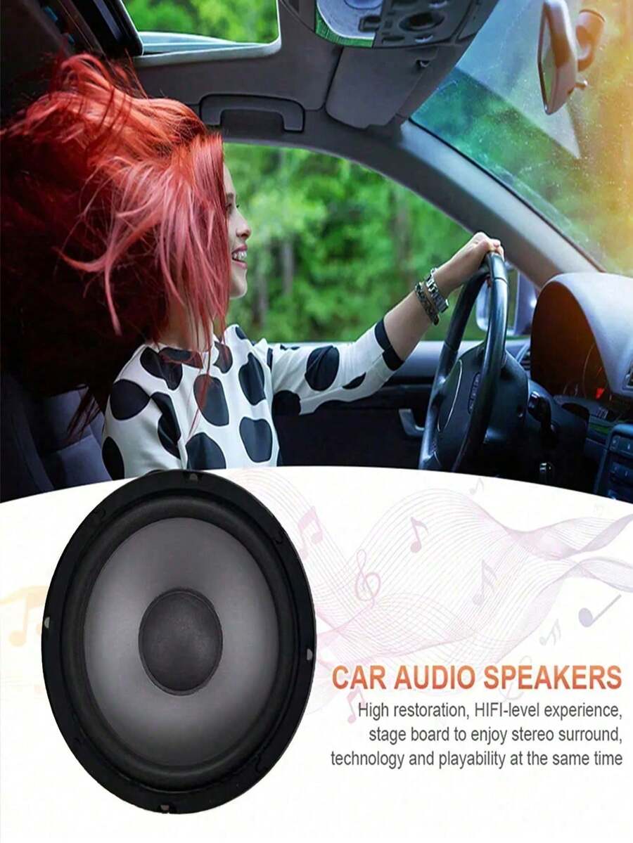 YAIUZGOO 1个汽车改装音响喇叭，6英寸，100W，两分频全频，汽车音响扬声器，重低音超薄改装扬声器 - B - 查看 1