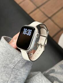 1条纤薄时尚真皮表带，兼容 42mm、38mm、40mm、41mm、44mm、45mm、46mm和49mm Series 9、8、7、6、5、4、3、2、1和SE，时尚智能手表替换表带 - 咖啡棕 - 查看 12