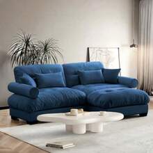 SoarFlash - Juego de sofás en forma de L para sala de estar pequeño sofá seccional con sillón reversible sofás de cama de diseño moderno y función de sofá modular adecuado para espacios pequeños en - Verde - Ver 4