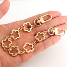 1pc Flower Shaped Metal Wallet Chain Extender, Suitable For Crossbody Bag Strap Chain - Gold - View 11