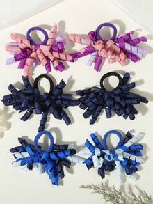 6 chiếc dây buộc tóc ombre, chất liệu nylon co giãn cao, kiểu dáng năng động và ngọt ngào. - Phối màu - Xem 12