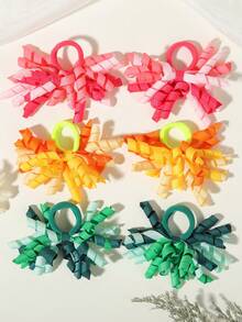 6 chiếc dây buộc tóc ombre, chất liệu nylon co giãn cao, kiểu dáng năng động và ngọt ngào. - Phối màu - Xem 13