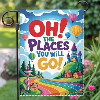 2D Düz, 1 Adet, "Nereye Gidiyorsun?" Temalı Karşılama Bahçe Bayrağı, Bayrak Direği Gerektirmez, 12x18 inç, Dayanıklı Polyester, Avlu Dekorasyonu, Cadılar Bayramı ve Noel vb. Tatil Dekorasyonu, Dış Mekan Bahçe ve Çim Dekorasyonu, Doğum Günü Partisi Çok Amaçlı, 2D Düz