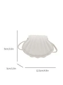 Fashionable Minimalist Shell Handbag, New Arrival Mini Unique Ins Style Crossbody Bag, Chic Shoulder Bag For Women - White - View 4