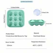 2pcs/1pc 2026 Football Shaped Silicone Tray, 9-Cavity Silicone Soccer Ball Ice Mold, 3D Football Ice Mold With Funnel, Suitable For Cocktails, Bourbon, Whiskey, Vodka, Gifts For Men, Silicone Fun Shaped, 3D Football Design, Reusable, Party Essential, Football Fan Gift, Fun Kitchen Tool, Summer Essential, Tableware, Kitchen Supplies, Kitchen Essentials, Kitchen Accessories, Holiday Essential, Travel Essential, Picnic - Multicolor - View 4