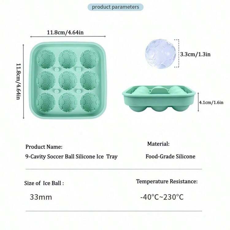 Bộ 2 khay silicon hình quả bóng đá 2026, khuôn làm đá 9 ngăn hình quả bóng đá, khuôn làm đá 3D hình quả bóng đá kèm phễu, thích hợp cho cocktail, rượu Bourbon, Whiskey, Vodka, quà tặng cho nam giới, hình dáng ngộ nghĩnh bằng silicon, thiết kế 3D hình quả bóng đá, có thể tái sử dụng, vật dụng cần thiết cho tiệc tùng, quà tặng cho người hâm mộ bóng đá, dụng cụ nhà bếp vui nhộn, vật dụng cần thiết cho mùa hè, đồ dùng bàn ăn, đồ dùng nhà bếp, phụ kiện nhà bếp, vật dụng cần thiết cho kỳ nghỉ, vật dụng cần thiết cho du lịch, dã ngoại. - Nhiều màu - Xem 3