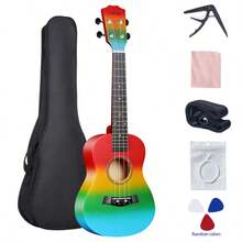 Ukulele de 23 pulgadas para principiantes, incluye ukulele y estuche de transporte - Multicolor - Ver 1