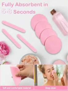 120 miếng bông rửa mặt nén, thích hợp cho chuyên viên làm đẹp, bông rửa mặt tròn, bông tẩy trang nén (màu hồng), quà tặng ngày Valentine và Giáng sinh. - Nhiều màu - Xem 7