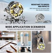 1个迷你镂空钥匙扣卷尺 - 2米钢卷尺，便携式小型卷尺，紧凑型家用钥匙扣卷尺，优雅小型钢尺，公制和英制双刻度，多功能钢卷尺，礼品尺 - 2米 - 查看 7