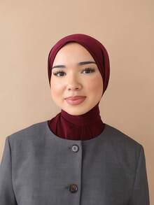 1顶时尚休闲优雅速戴头巾帽，经典简约时尚的针织面料，柔软透气，适合日常生活、节日、祈祷等场合。 - 彩色 - 查看 3