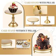 8 PCS Gold Cake Stand Set With Gold Pedestal Cake Stand And Cake Cutter Pie Spatula, Dessert Table Display Set Wedding, Party, Birthday, Shower, Event Bridal Celebration - 8 PCS - View 4