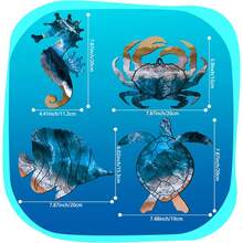 1/4 Piece Ocean-Themed Wooden Wall Decoration, Coastal Wall Hanging, Summer Beach Wall Art, Wooden Ocean Beach-Themed Hanging Ornament With Turtle, Seahorse, Crab, And Fish Motifs, Suitable For Ocean View Rooms, Bedrooms, Living Rooms, Bathrooms, And Outdoor Beach Party Decorations - Multicolor - View 10