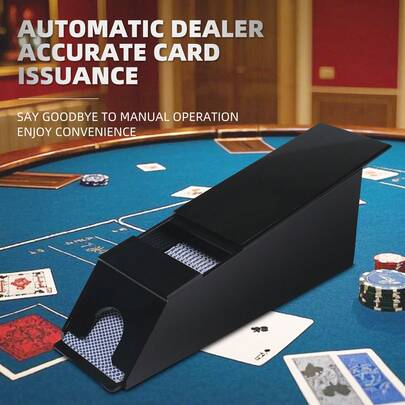 Mezclador de cartas de cubierta completa negra AF005, de material acrílico que se ajusta a cartas de juego de 88 mm * 63 mm, accesorios de mesa de póker Texas Holdem, distribuidor de cartas antitrampa todo negro