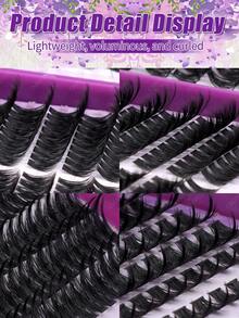 608/544 Clustered False Eyelashes, Single-Lash Extensions, 10-18mm DIY Lash Clusters, Waterproof, Super Thick, Includes Eyelash Glue, Tweezers, 3D Lashes, Russian Thick Lashes. Suitable For Heavy Makeup, Everyday Makeup, Cosplay, Full Makeup Looks, And Daily Wear. - Multicolor - View 8