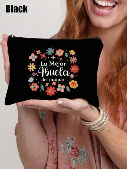 1个“我爱你，奶奶”化妆包 - 这款米色涤纶旅行收纳包饰有花卉图案和心形图案，男女皆宜，是送给奶奶的完美礼物。它非常适合旅行、度假、出差、健身和露营，是圣诞节、暑假和返校季等场合的理想之选，也适合日常使用、通勤和化妆品收纳。