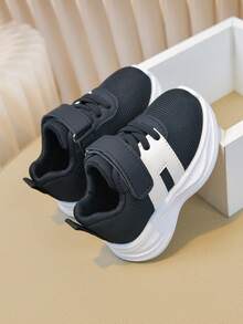 1 par de zapatos infantiles, zapatos de malla negra con suela blanda, zapatillas infantiles con , para primavera y otoño - Negro - Ver 2