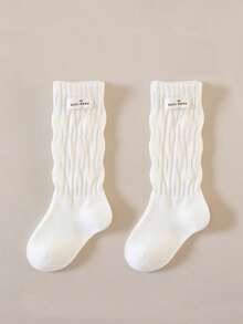 1双儿童中筒袜，男女童春秋季及膝袜 - 彩色 - 查看 16