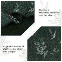 Green Queen Size Quilt Set Branch Bedspread Coverlet Set Olive Green Botanical Floral Pattern Quilted Bedding Set 3 Piece Soft Lightweight Microfiber Bed Cover for All Season 96''x90'' - Verde Oliva - Ver 6