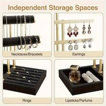 1 Giá trưng bày trang sức 3 tầng, giá đựng dây chuyền bằng kim loại phủ nhung, giá treo đa năng dùng để đựng dây chuyền, vòng tay, bông tai, nhẫn. - Nhiều màu - Xem 5