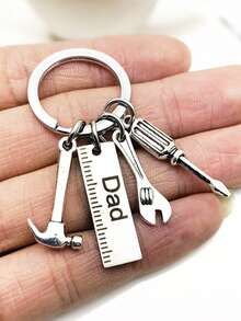 1 pieza Herramienta decorativa de acero inoxidable DIY - Martillo, Destornillador, Llave inglesa Colgante de metal; Regalo práctico para papá, abuelo, abuelo; Ideal para el Día del Padre y Acción de Gracias. - Multicolor - Ver 8