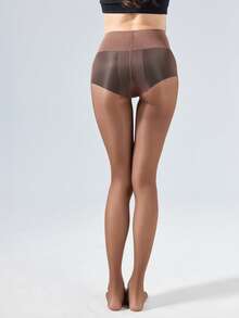1 Pair Women's 40D Sheer Tights, Low-Rise Style With T-Crotch Design, Comfortable Daily Pantyhose - Coffee Brown - View 4