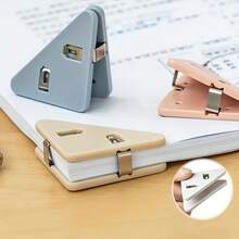 10 piezas de clips de carpeta triangulares multifuncionales de plástico anti-curvatura para organizar archivos de oficina - Multicolor - Ver 3