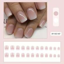 Use This 24pcs Short Gradient Minimalist Jelly Nail Polish Set, Paired With 1pc Jelly Gel And 1pc Nail File, To Create A More Fashionable Manicure Look. Nails - Pink - View 2