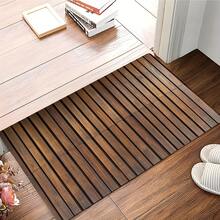 1pc Modern Dark Brown Wooden Silicone Bath Mat - Super Absorbent Rubber Material, Quick Dry Non-Slip, Suitable For Bathroom, Kitchen, Living Room, Bar, Garden, Ideal Gift, Washable Decorative Floor Mat - A - View 5