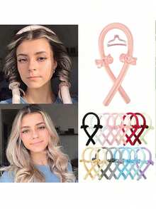 长款免加热卷发棒套装 | 睡眠护发不伤发卷发棒 | 居家夜间造型专用 | 适合细软发质的男女 | 节日美发礼品 - 彩色 - 查看 3