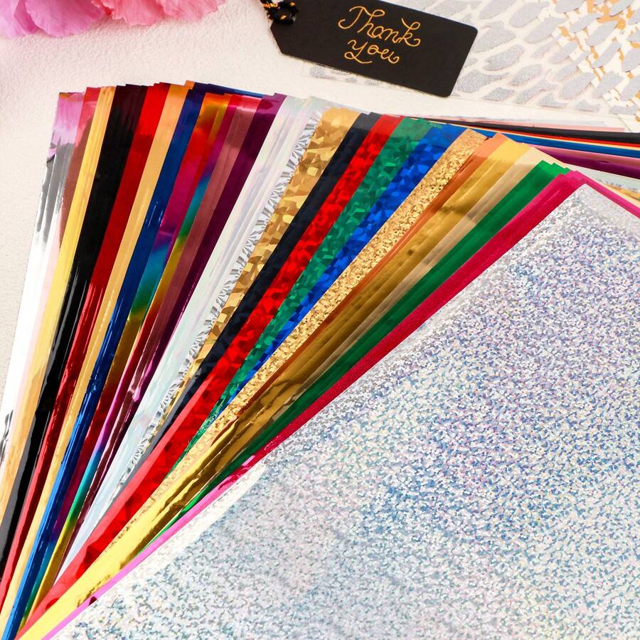 20x29cm Toner Reactive Foil For Laminator, Foil Paper For Toner Foiling Scrapbooking Craft Projects Card Making, Foil By Laser Printer And Laminator
